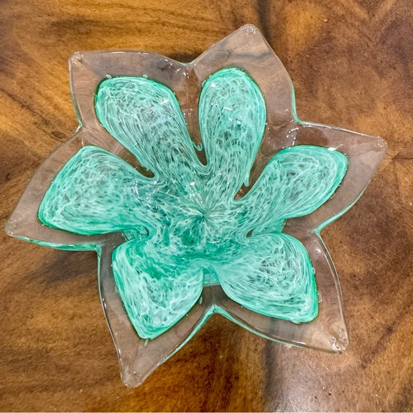 2 Murano Art Glass Flower Shaped Votive Candle Holders Made In Italy - Picture 3 of 8